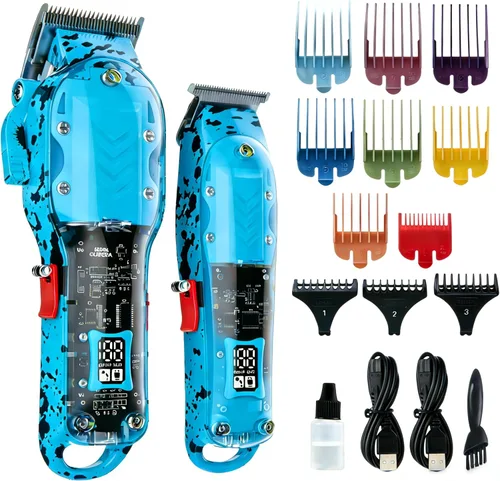 Miniatura 13 de Cortadora de pelo profesional para hombres, kit de peluquería inalámbrico para cortar y arreglar el cabello, juego de cortapelos para corte de pelo