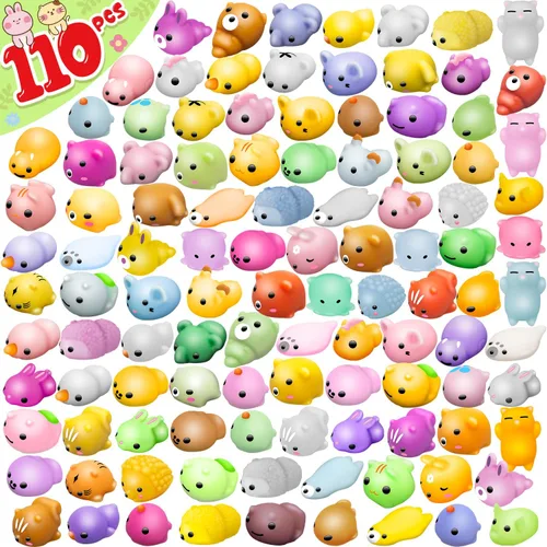 Dioju 110 juguetes esponjosos Mochi, mini Kawaii Squishies a granel, juguetes sensoriales para ansiedad, bolsa de golosinas, recuerdos de fiesta