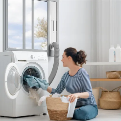 Miniatura 6 de Kit de Ventana para Ventilación de Secadora, Kit de Conducto de Ventana con Manguera, Paneles de Sellado de Ventilación de Secadora Ajustables que