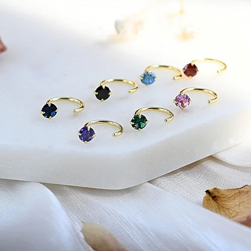 Miniatura 5 de Aretes pequeños de plata de ley 925 para mujer