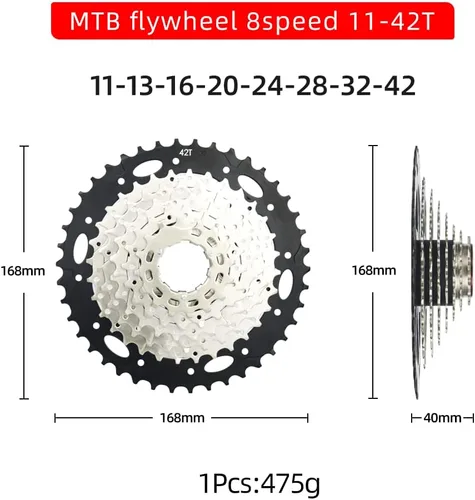 Miniatura 2 de Casete de 8 velocidades 11-42T 11-40T MTB Cassette 8 velocidades para bicicleta de montaña, bicicleta de carretera, MTB, BMX, SRAM, Shimano