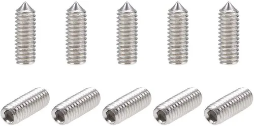 Miniatura 4 de uxcell 50pcs M3x3mm interno Hex Socket Set Tornillos Grub Punto cono 304 Tornillo de acero inoxidable