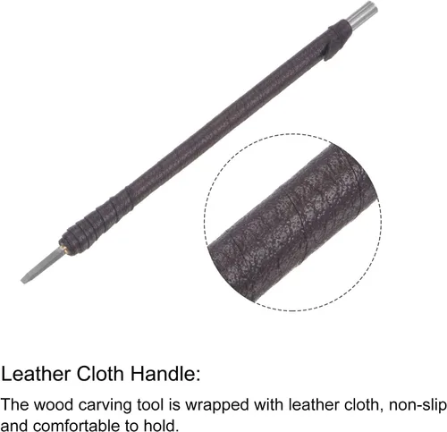 Miniatura 4 de uxcell Cuchillo para tallar cinceles de madera, carburo de tungsteno de 0.079 in, punta plana, herramienta de mano para carpintería, Graver 5.906 in