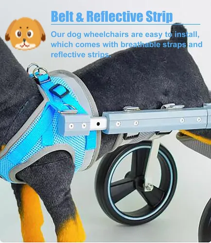 Miniatura 3 de Silla de ruedas para perro de 2 ruedas para pata trasera, carrito de ayuda para caminar para perros pequeños, medianos y grandes, ajustable