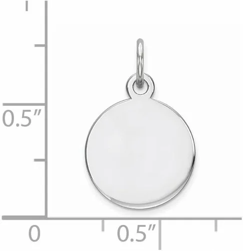 Miniatura 2 de Colgante de plata de ley 925 maciza grabable con disco frontal y trasero 0709in x 0472in