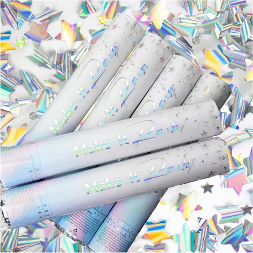 Miniatura 23 de PrimePure Cañón de confeti para fiestas, biodegradables, multicolor, rectangulares, confeti, paquete de 6, pistola de cañón de fiesta para bodas