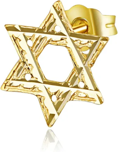 Miniatura 6 de Aretes con estrella de David de oro amarillo de 14 k 0394 x 0394in