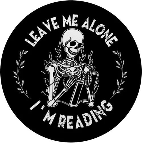 Miniatura 3 de Leave Me Alone I'm Reading - Libro de lectura de esqueleto, PopSockets intercambiables PopGrip