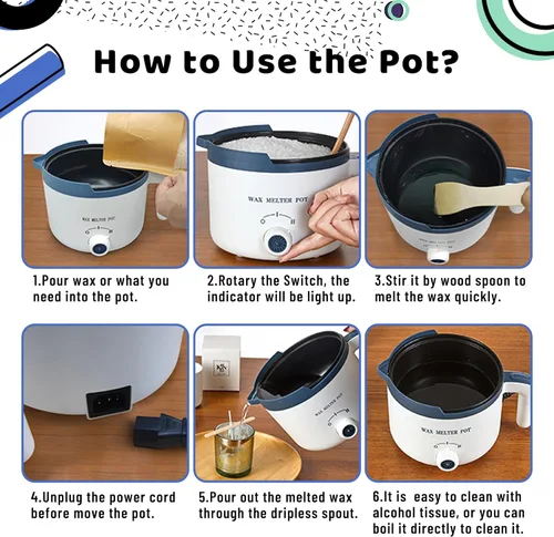 Miniatura 5 de Kit de olla de fusión de cera con derretidor de cera eléctrico, kit de suministros de fabricación de velas profesional con escala digital