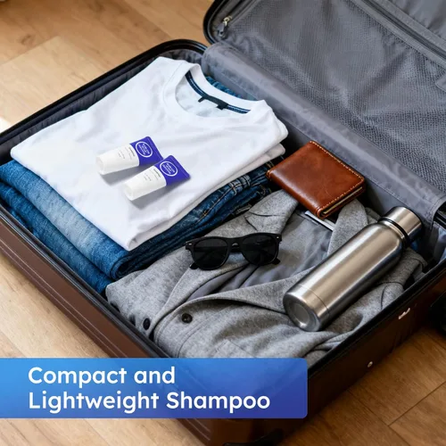 Miniatura 5 de Champú tamaño viaje, mini champú en gel, 0.7 onzas líquidas envueltas individualmente a granel, muestra de prueba, kit pequeño de artículos