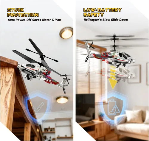 Miniatura 6 de XIKOTEC Helicóptero RC, Juguete de Helicóptero Militar a Control Remoto para Niños, Principiantes y Adultos con Mantenimiento de Altitud, Giroscopio