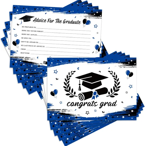 Funrous 64 tarjetas de consejos 2026, suministros para fiesta de graduación, tarjetas de graduación de deseos a granel, felicitaciones de graduación