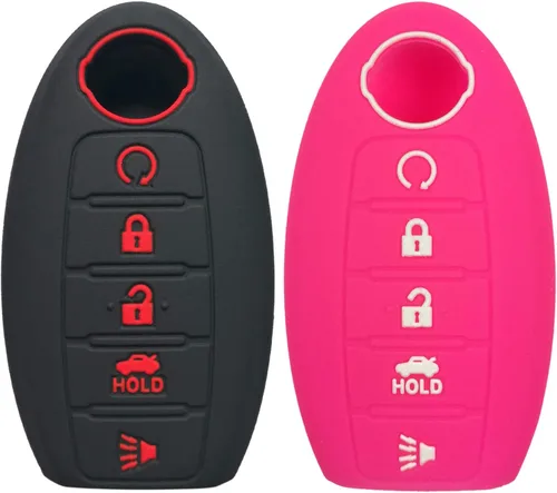 Miniatura 4 de 2 fundas protectoras de silicona negra para llavero para Nissan Rogue Murano Altima Sedan Pathfinder Maxima KR5S180144014