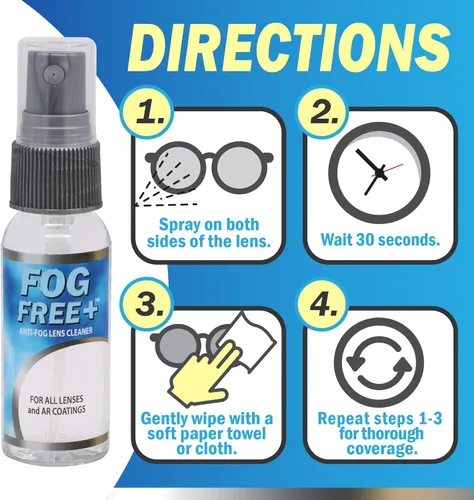 Miniatura 5 de Fog Free Plus - Spray antivaho para lentes – Limpiador de lentes y desempañador – Eficaz en todas las lentes y revestimientos antirreflectantes