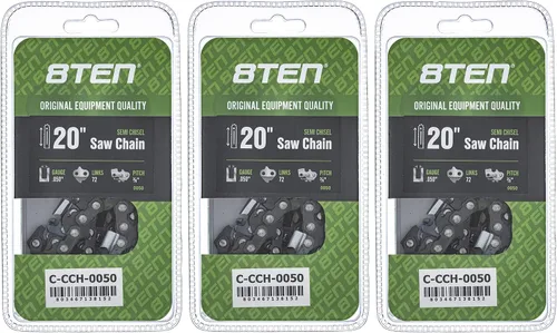 Miniatura 174 de 8TEN Cadena de motosierra semi cincel de 6 pulgadas .050 1/4 42 DL para Worx WG320 Black & Decker LLP120 (paquete de 3)
