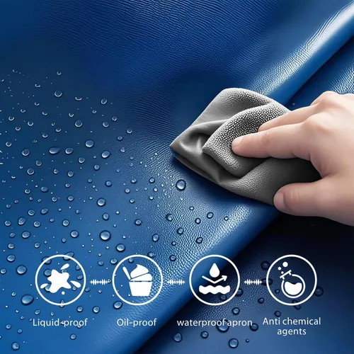 Miniatura 4 de GoldPig Delantal impermeable de alta resistencia, vinilo de goma resistente a productos químicos para industria, laboratorio, cocina, carnicero