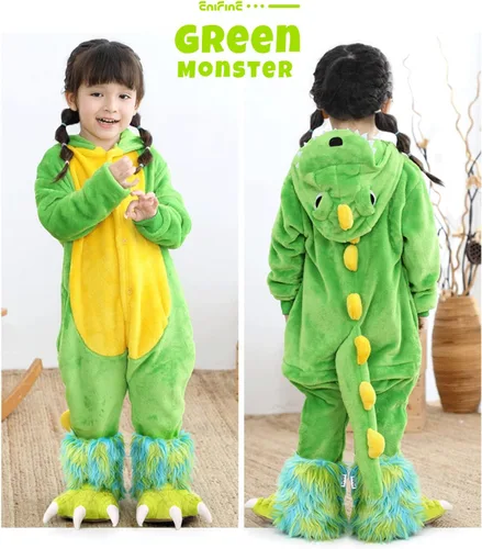 Miniatura 2 de Enifine Pantuflas peludas de animales para niños y adultos, con suela de gamuza antideslizante, divertido disfraz de Halloween, cosplay, pantuflas