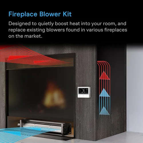 Miniatura 2 de AC Infinity AIRBLAZE T12, kit universal de ventilador de chimenea de 12 pulgadas con controlador de temperatura y velocidad, control de aplicación