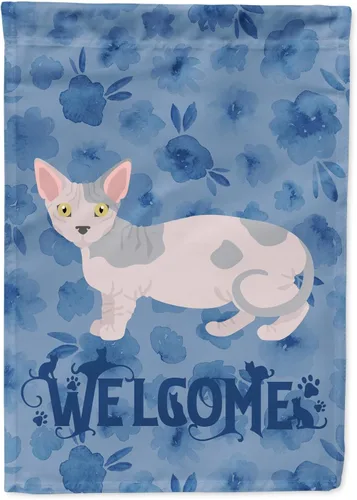 Miniatura 18 de Caroline's Treasures CK4813CHF - Bandera de bienvenida con gato abisinio azul, manga grande, para porche, para colgar en la pared, poliéster