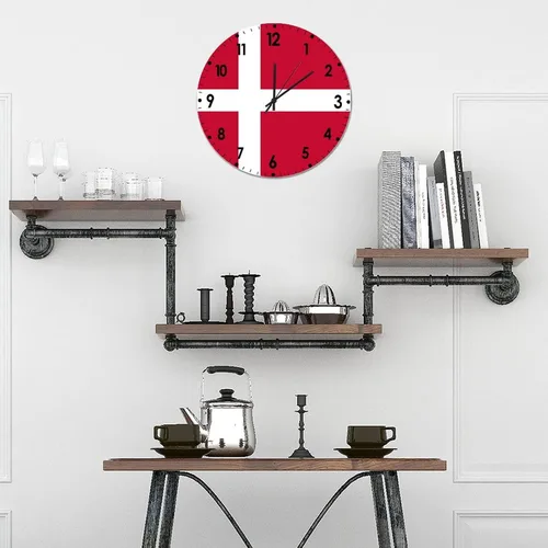 Miniatura 64 de Cheyan Reloj de pared con bandera de Canadá de 12 pulgadas, silencioso, sin tictac, de PVC, funciona con pilas, reloj redondo decorativo, regalo