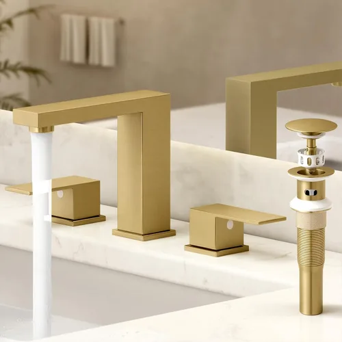 Miniatura 13 de KES Grifo de Lavabo de Baño de 8 Pulgadas Extendido Grifo de Baño de 3 Orificios Grifo de Tocador Manguera de Suministro Incluida SUS304 Acero
