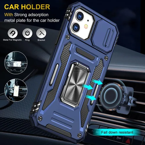 Miniatura 80 de Funda para iPhone 13 Pro con funda para cámara, con soporte de anillo para soporte, con función de montaje magnético para automóvil, para iPhone 13