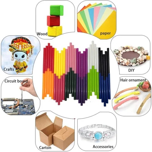 Miniatura 6 de Tretar - Barras de pegamento termofusible de colores, mini barras de pegamento caliente de colores para manualidades, bricolaje, reparación general