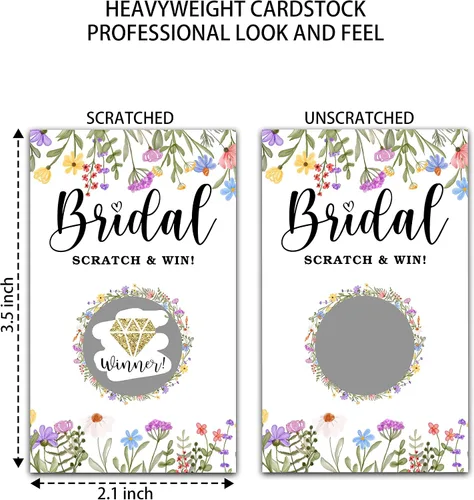 Miniatura 2 de Tarjetas de juego para raspar para despedida de soltera, boletos de lotería nupcial de flores de primavera, ideas de juegos de despedida de soltera