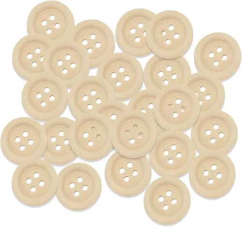 Miniatura 6 de Mandala Crafts Botones grandes de madera para manualidades, 100 botones de costura de madera natural tallada surtidos a granel para ropa, suéteres