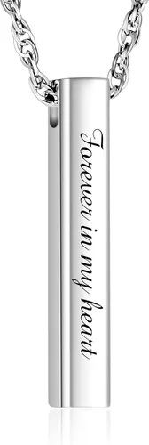 Miniatura 13 de abooxiu Collar de Urna para Cenizas Humanas, Joyería de Cremación para Cenizas en Acero Inoxidable, Colgante de Recuerdo de Cenizas, Collar de Urna