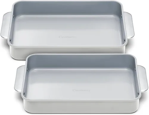 Miniatura 20 de Caraway Sartén rectangular de cerámica antiadherente de 9 x 13 pulgadas, revestimiento de cerámica naturalmente resbaladizo, no tóxico, libre