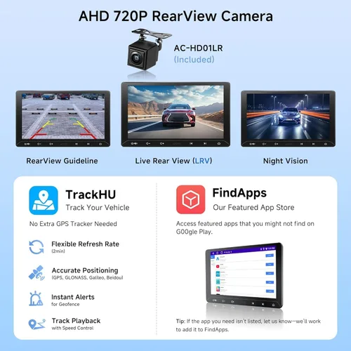 Miniatura 7 de ATOTO A5L 10 pulgadas Android doble DIN estéreo y cámara de respaldo, CarPlay inalámbrico y Android Auto, conexión Wi-Fi/USB, pantalla táctil QLED
