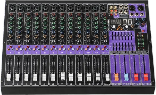Miniatura 5 de Sound Town Mezclador de audio profesional de 8 canales con 99 DSP, USB MP3 Bluetooth, ecualizador dual de 7 bandas, alimentación fantasma de 48V