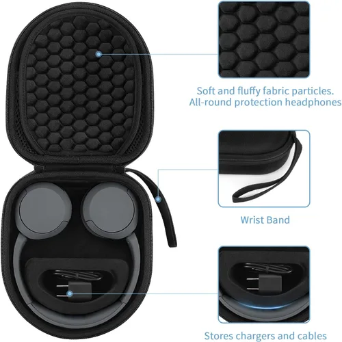 Miniatura 3 de Yinke Funda rígida para auriculares Sony WH-CH510 /JBL Tune 510BT, funda protectora de viaje, bolsa de almacenamiento (negro)