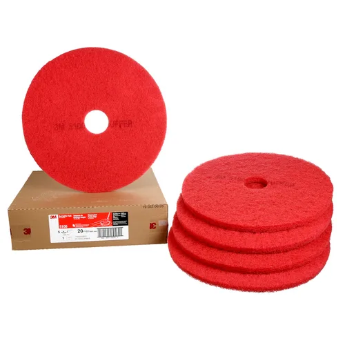 Miniatura 9 de Almohadilla 3M 5100 para pulir pisos a máquina, color rojo (paquete de 5 unidades), 16", Rojo, 5
