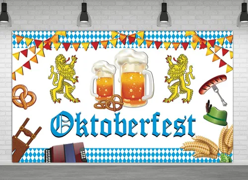 Hrystarad Pancarta de fondo de Oktoberfest de 6 x 3.6 pies para decoración de festivales de cerveza alemana bávara