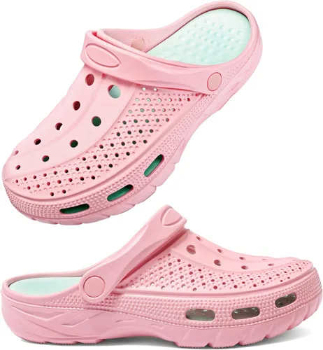 INMINPIN - Zuecos ortopédicos para mujeres y hombres, con soporte de arco, zapatos de jardín, sandalias con fascitis plantar y plantillas de pies