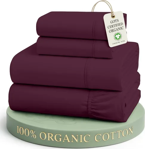Miniatura 29 de Lane Linen Sábanas de cama tamaño Queen, juego de sábanas 100 % algodón orgánico, sábanas refrescantes suaves tamaño Queen, juego de sábanas Queen