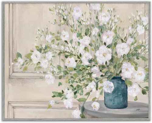 Miniatura 13 de Stupell Industries Ramos florales antiguos en frascos, arte giclée enmarcado, blanco, 20 x 16 pulgadas, fácil de colgar y resistente, fabricado