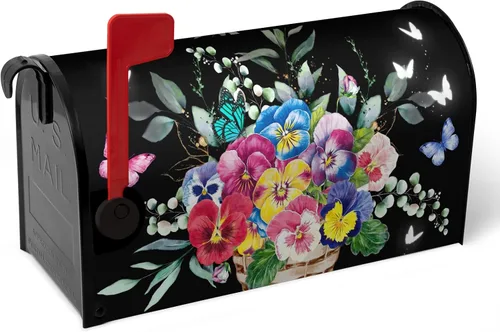Miniatura 71 de Funda para buzón de verano magnética, girasol de verano impermeable, fundas para buzón de primavera, mariposas florales, buzón de poste, cubiertas
