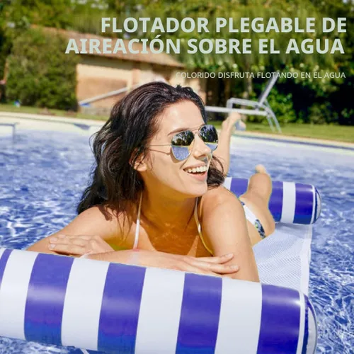 Miniatura 2 de Paquete de 2 hamacas flotantes para piscina, hamaca inflable multiusos para piscina (silla de montar, silla de descanso, hamaca, flotador), hamaca