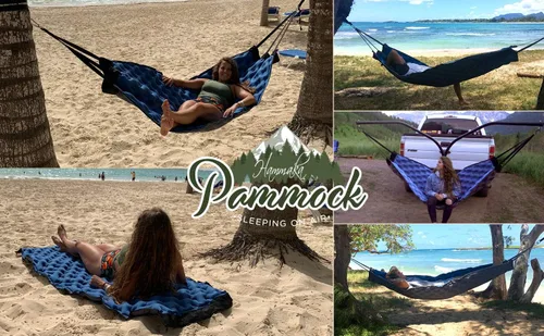 Miniatura 6 de Pammock - Colchoneta para dormir que se convierte en una hamaca inflable, ideal para acampar, mochileros, senderismo, Airpad, bolsa de transporte