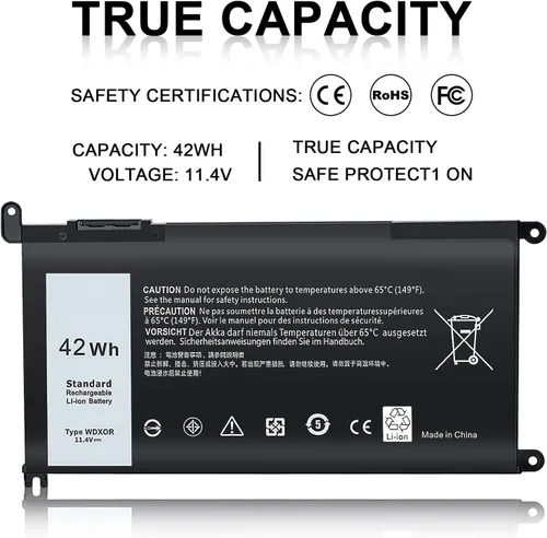 Miniatura 5 de TSKYBEAR WDX0R - Batería para portátil compatible con Dell Inspiron 15 5000 5567 5570 5565 5568 5578 7000 7560 7570 7573 7569 7579 13 5368 5378 17