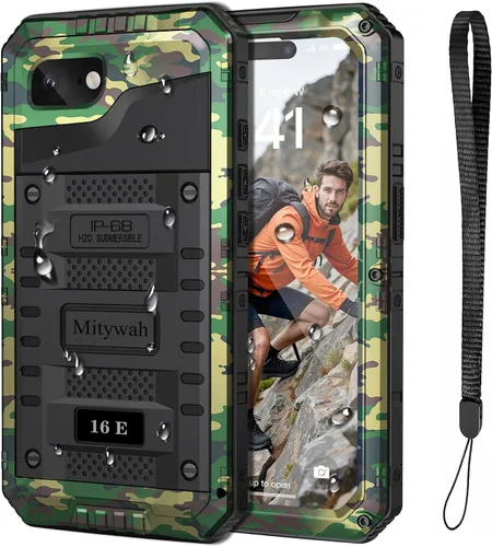 Miniatura 22 de Mitywah Funda impermeable para iPhone 7/iPhone 8 / iPhone SE 2020, funda de metal resistente de grado militar, protección de cuerpo completo