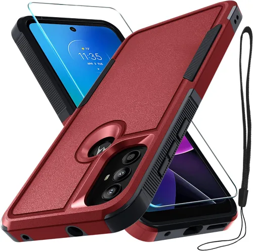 Miniatura 57 de Funda compatible con Moto G 5G 2024, cuerpo completo, resistente, resistente, a prueba de golpes, con correa de cordón, protector de pantalla