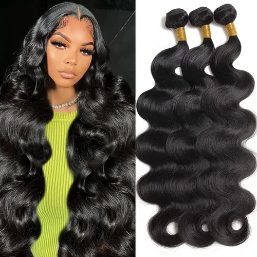 Miniatura 18 de 3 manojos de cabello humano 12A, ondulado, 100% sin procesar, cabello humano virgen brasileño de tejido rápido (14, 16, 18 pulgadas)