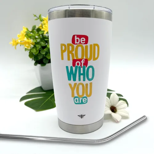 Miniatura 7 de BEEYOND Vaso de 20 onzas, taza de café de viaje con tapa deslizante y popote, taza de café de acero inoxidable a prueba de derrames
