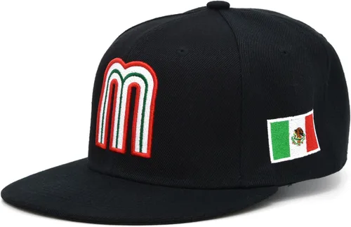 Miniatura 2 de Gorra acrílica de béisbol de México con diseño de bandera 3D M Flat Bill México