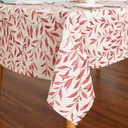 Miniatura 20 de VOGOL Mantel rectangular de lino lavable, resistente a las manchas y a las arrugas, estampado floral y de pájaros, mesa decorativa para mesa