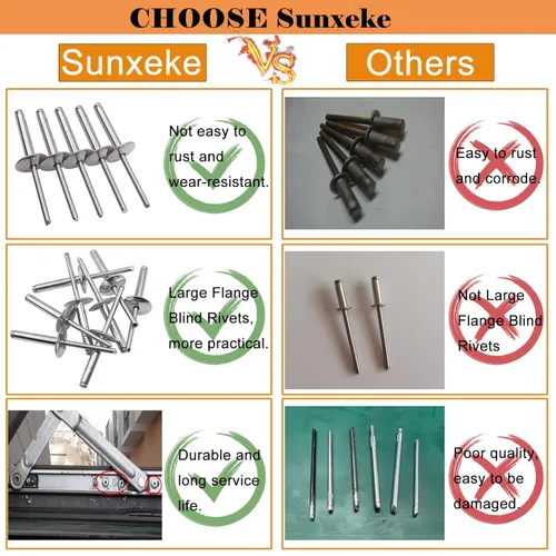 Miniatura 5 de 90 remaches ciegos de aluminio con brida grande, 3/16 pulgadas x 5/8 pulgadas, diámetro de brida 5/8 pulgadas (0.630 in), kit surtido de remaches